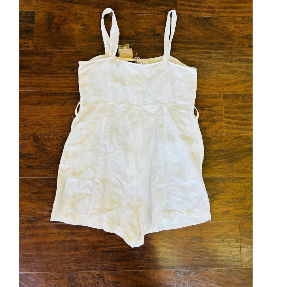 MNG Mango NWT White Button Front Sleeveless Romper Size M NEW - Picture 5 of 6